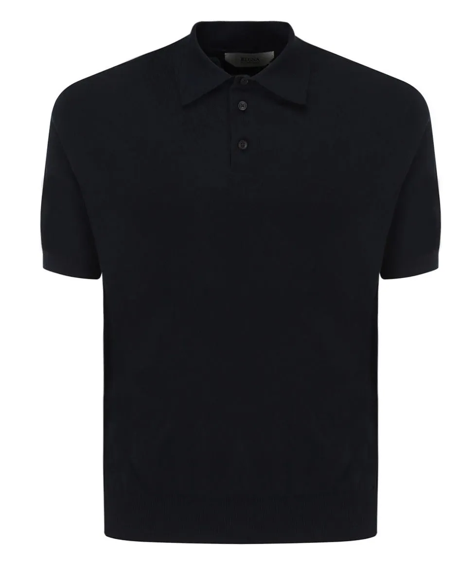 Z Zegna Short-Sleeved Knit Polo Shirt